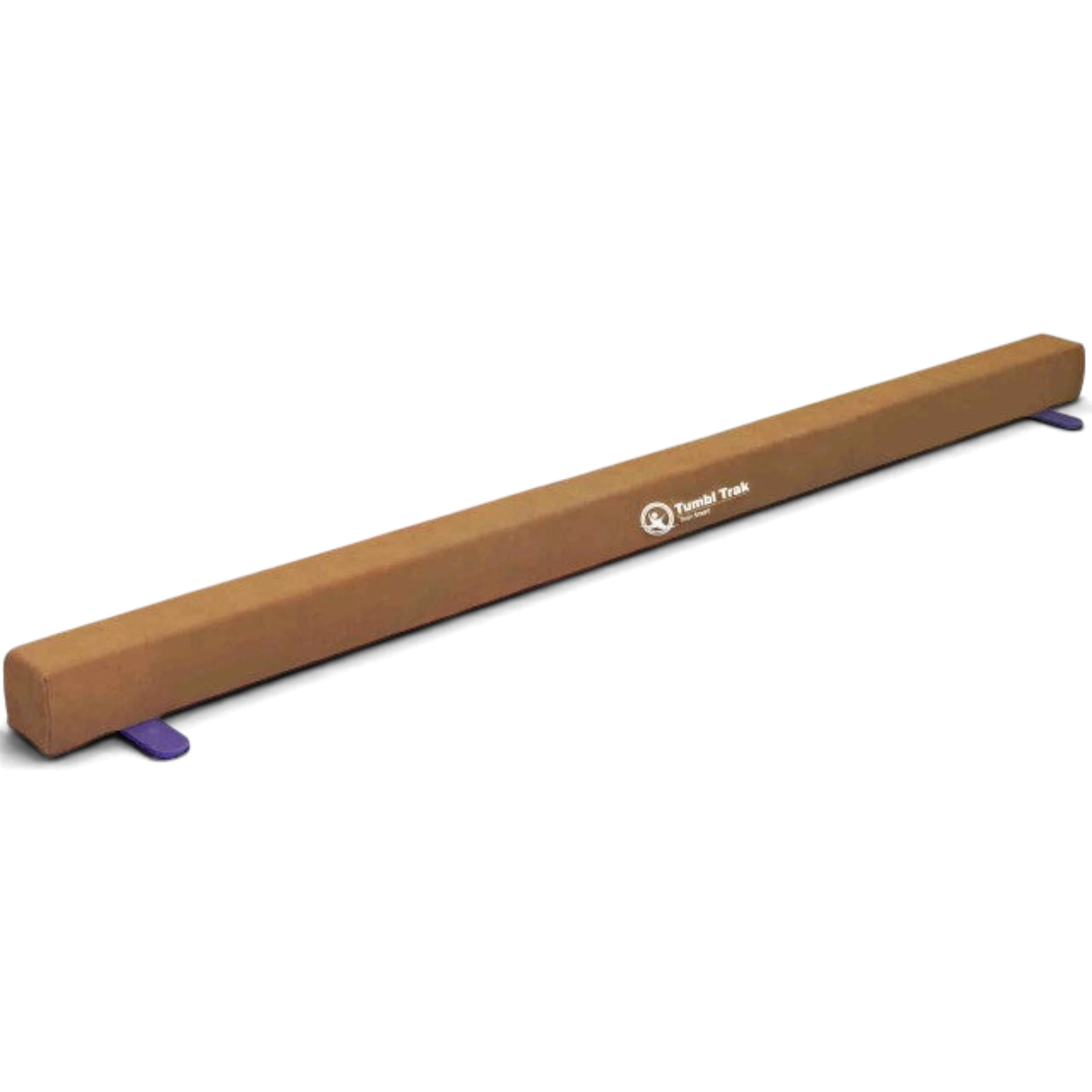 UK Gym Pits Addie Beam with synthetic suede surface and purple support legs for home gymnastics training