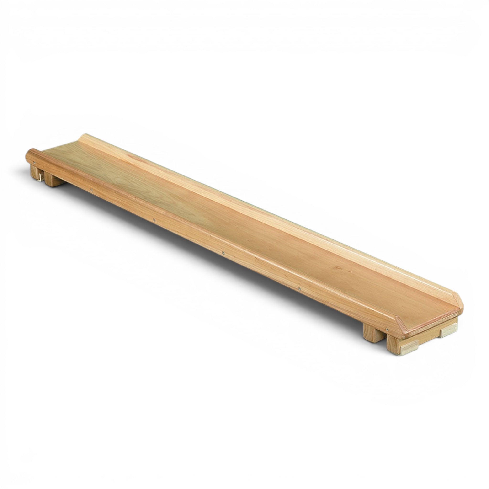 UK Gym Pits agility storming plank made of natural timber with side rails and anti-slip blocks at both ends