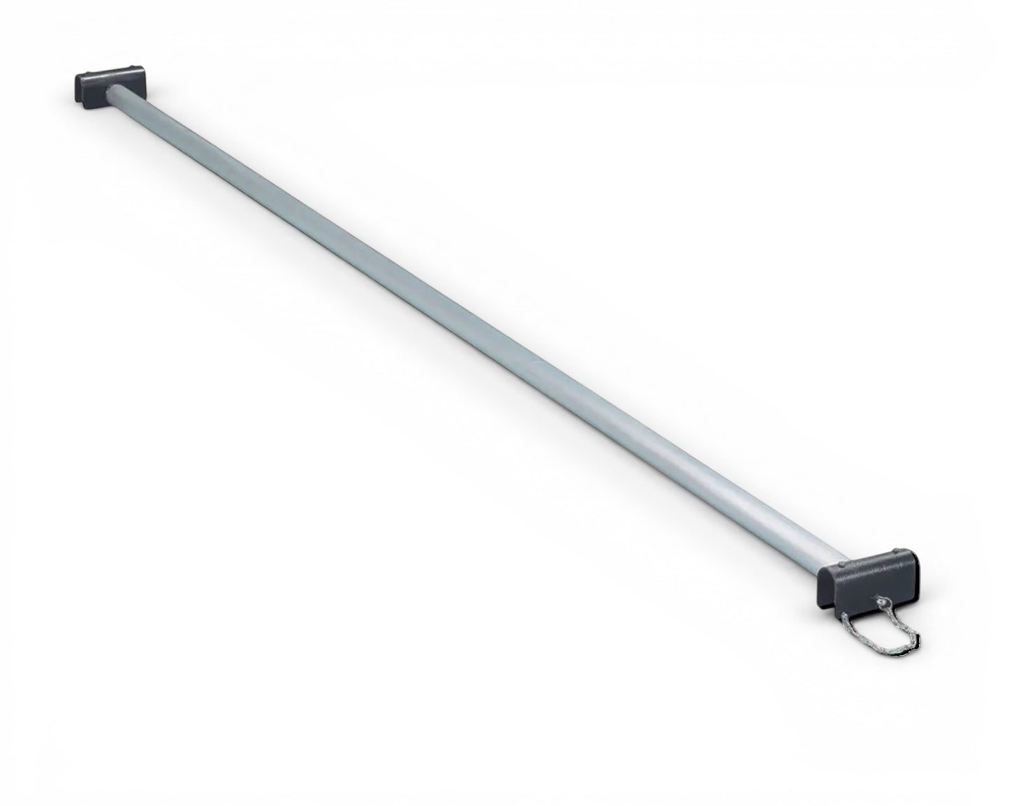UK Gym Pits silver aluminium agility linking pole with powder-coated hooks and safety clips for gymnastics equipment.