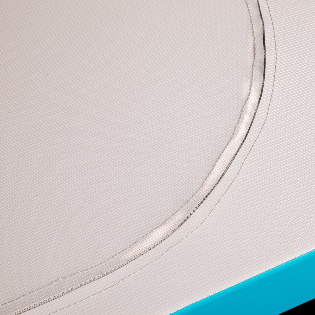 UK Gym Pits FIG approved asymmetric bars landing mat featuring durable light grey PVC vinyl and a secure zipper detail.