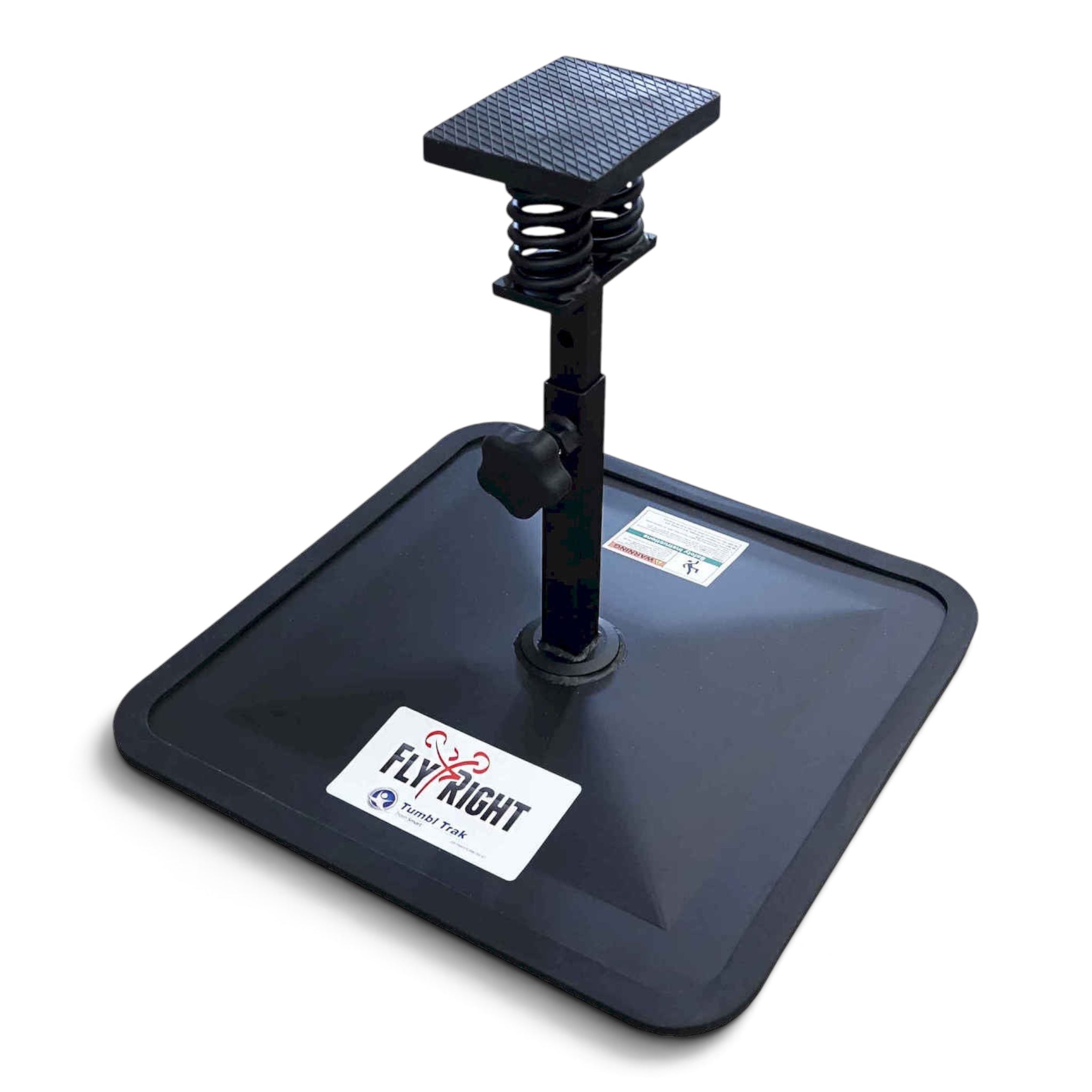 UK Gym Pits black Fly Right adjustable cheerleading stunting stand with non-slip foot rest and base