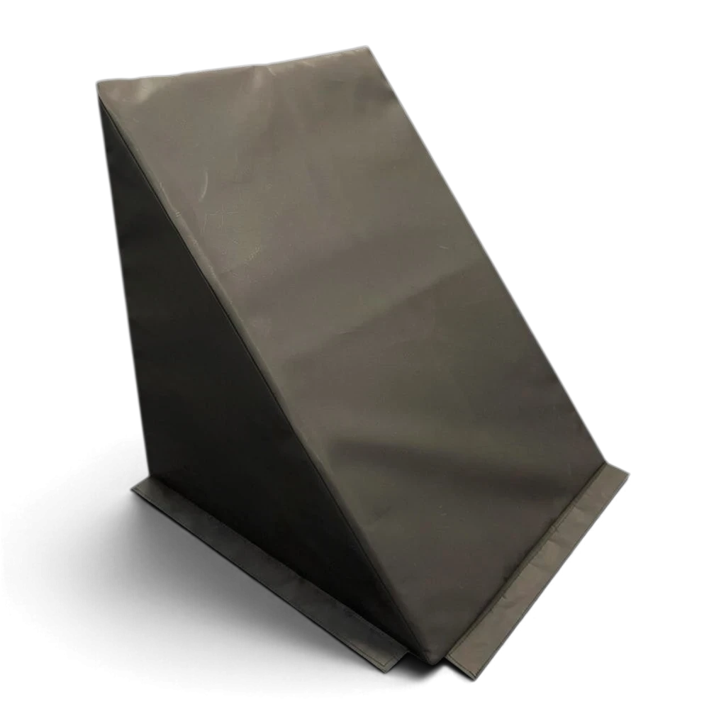 UK Gym Pits black PVC parkour ninja step wedge with high-density foam and non-slip base for obstacle courses.
