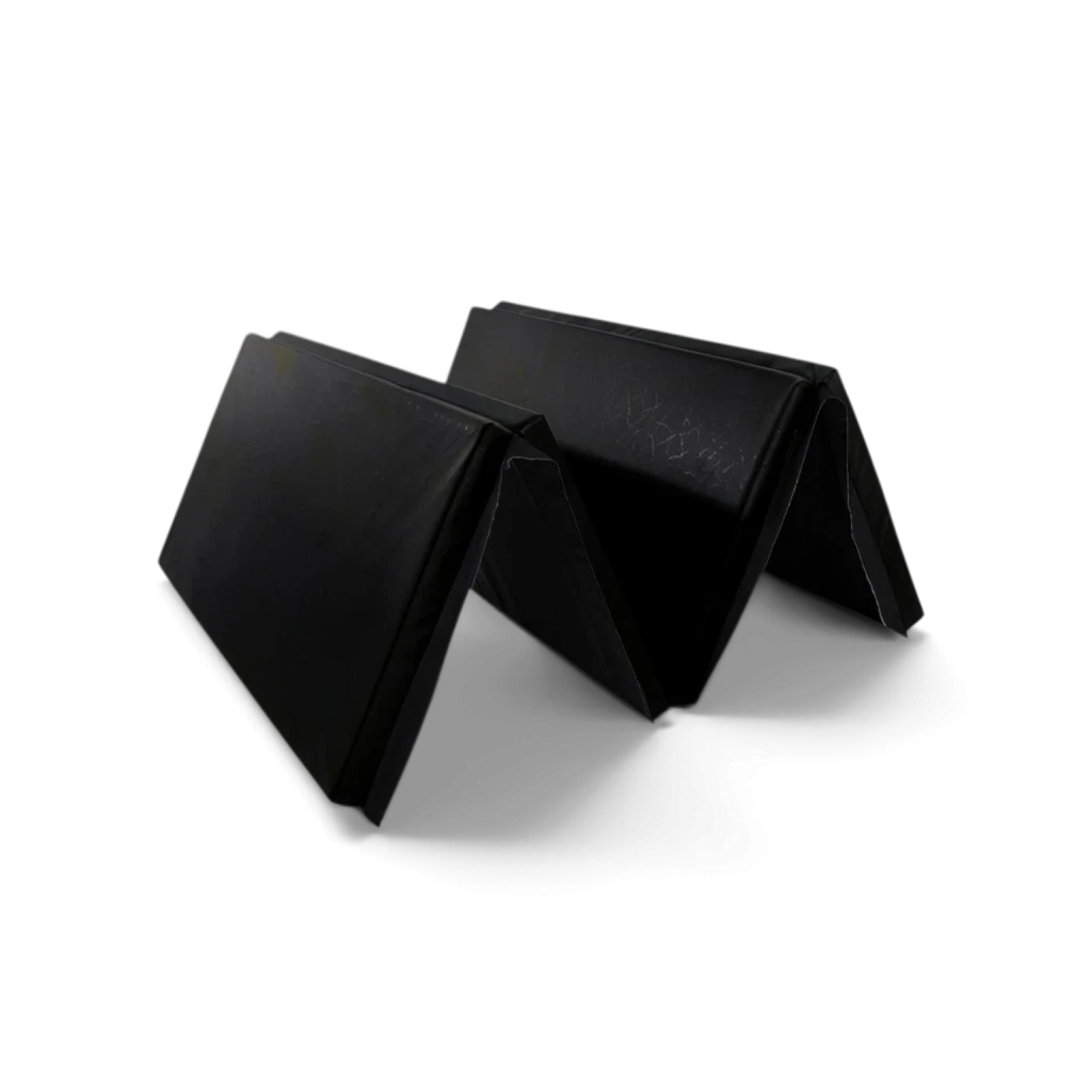 UK Gym Pits black foldable gymnastics mat made of durable PVC fabric and foam for home or gym exercise use