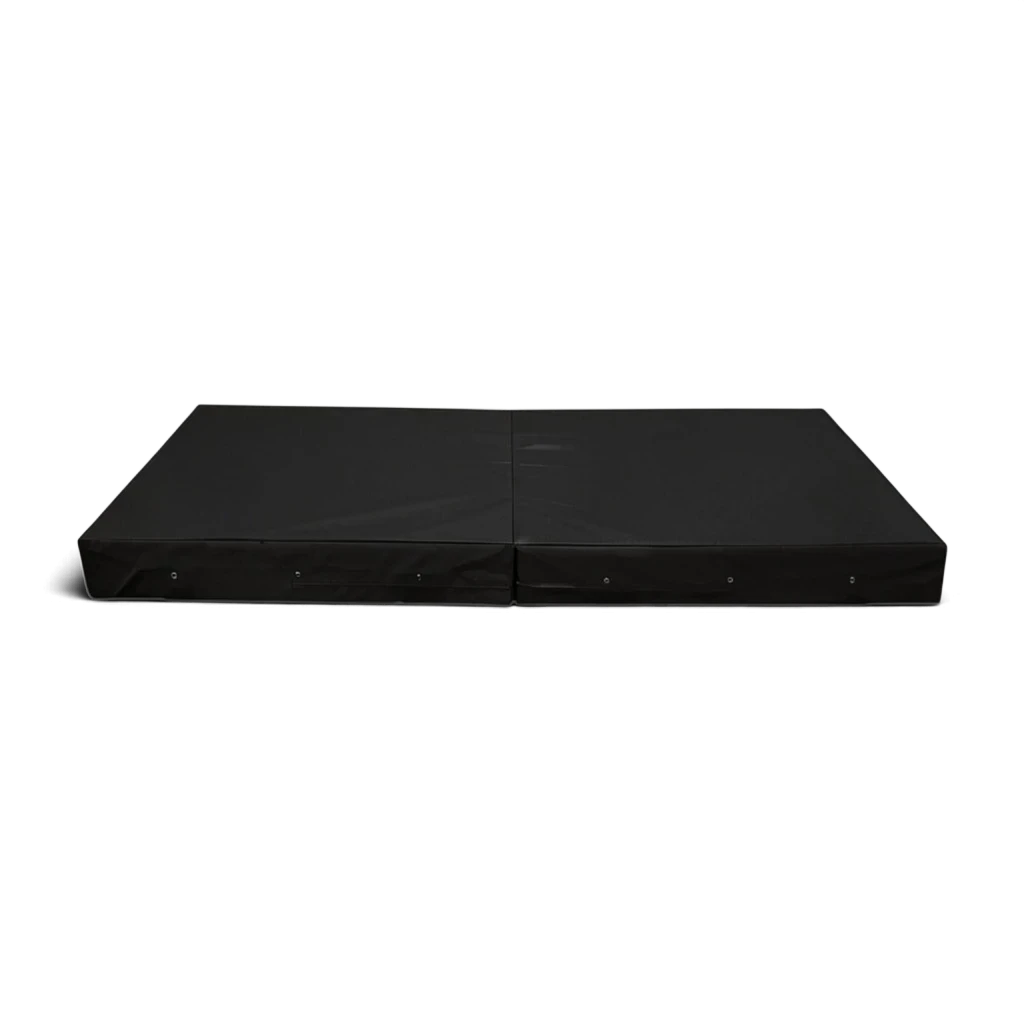 UK Gym Pits black folding safety mat for gymnastics and martial arts with shock-absorbing foam and anti-slip base