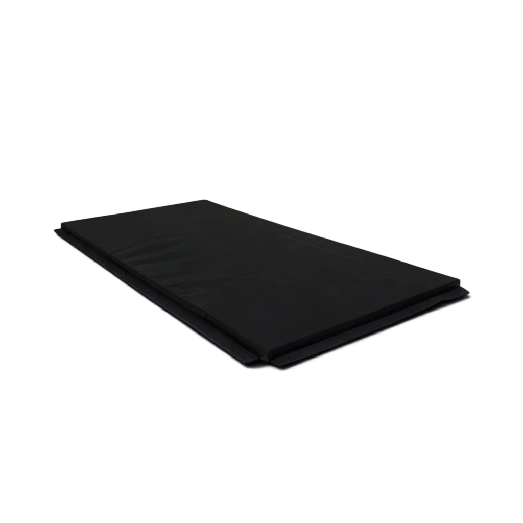 UK Gym Pits heavy duty black fitness mat with reinforced anti-slip base for gymnastics and martial arts training.