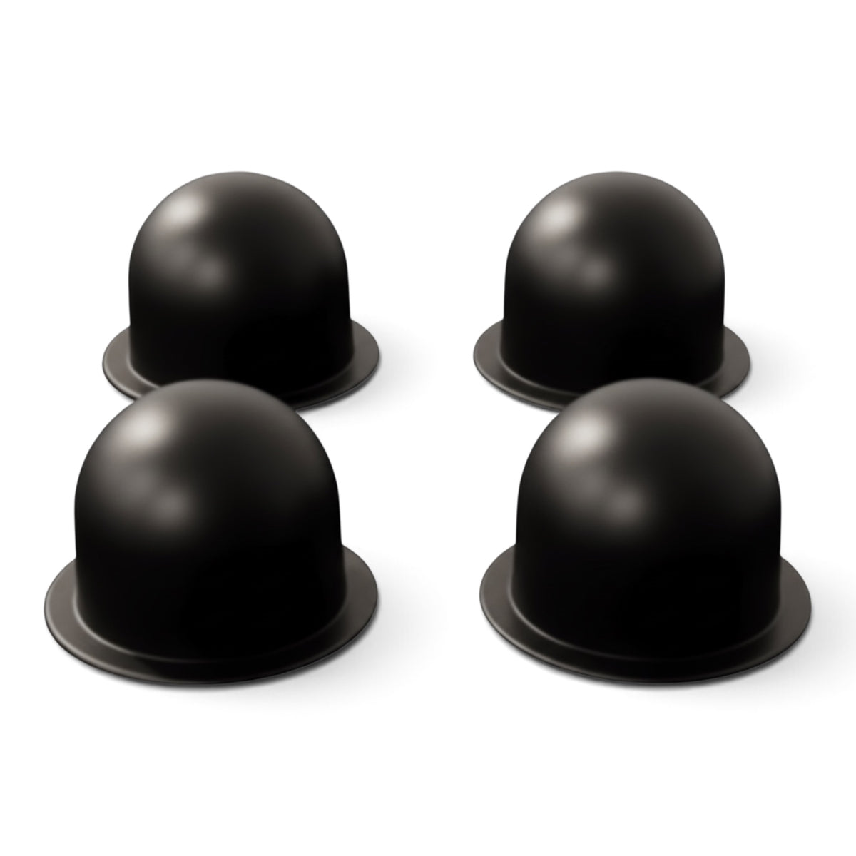 UK Gym Pits black plastic protective caps for base plate bolt fixings, set of four for safety and flush finish