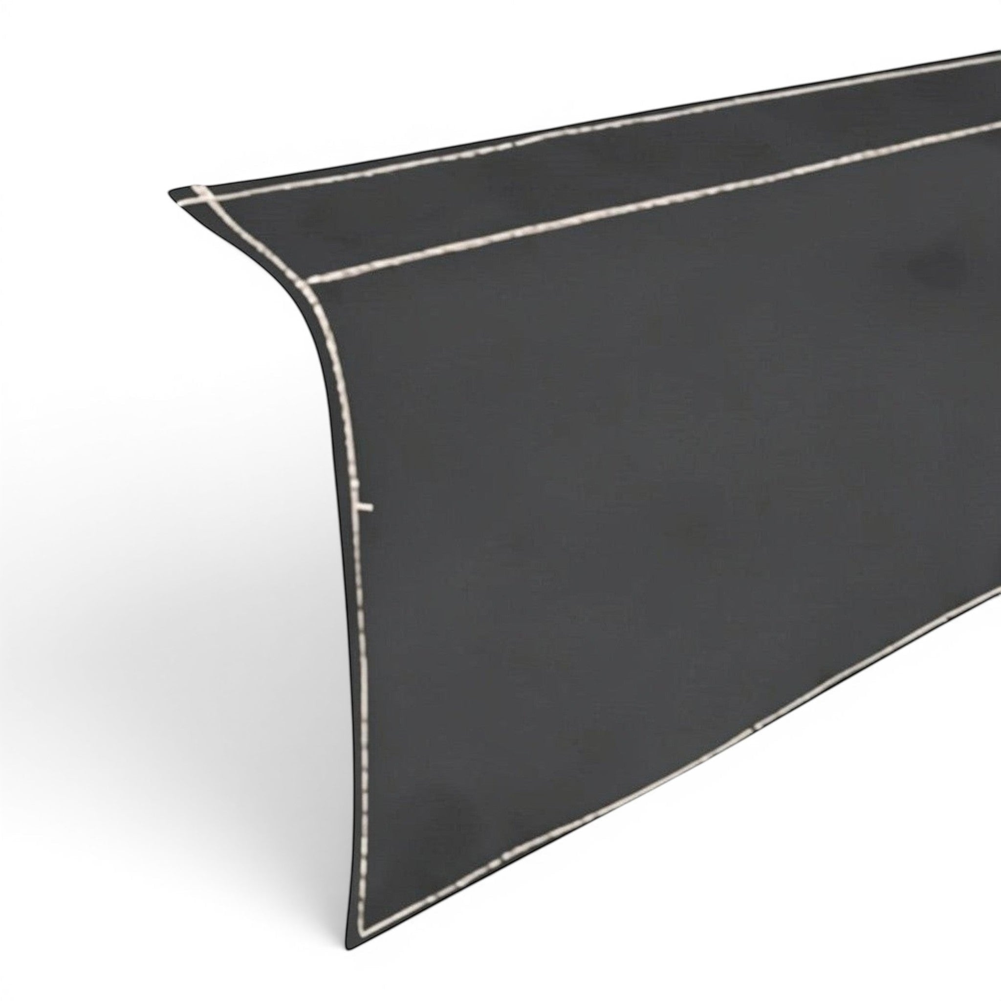 UK Gym Pits black PVC drop-down side skirt for sprung gymnastics floors with Velcro overflap