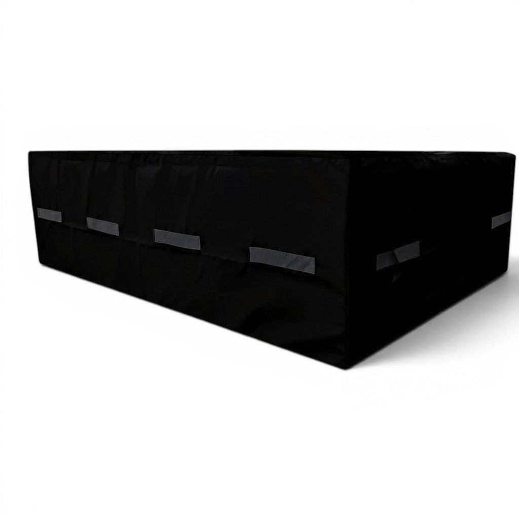 UK Gym Pits black resi foam landing pit with heavy duty handles and reinforced PVC fabric for gymnastics safety
