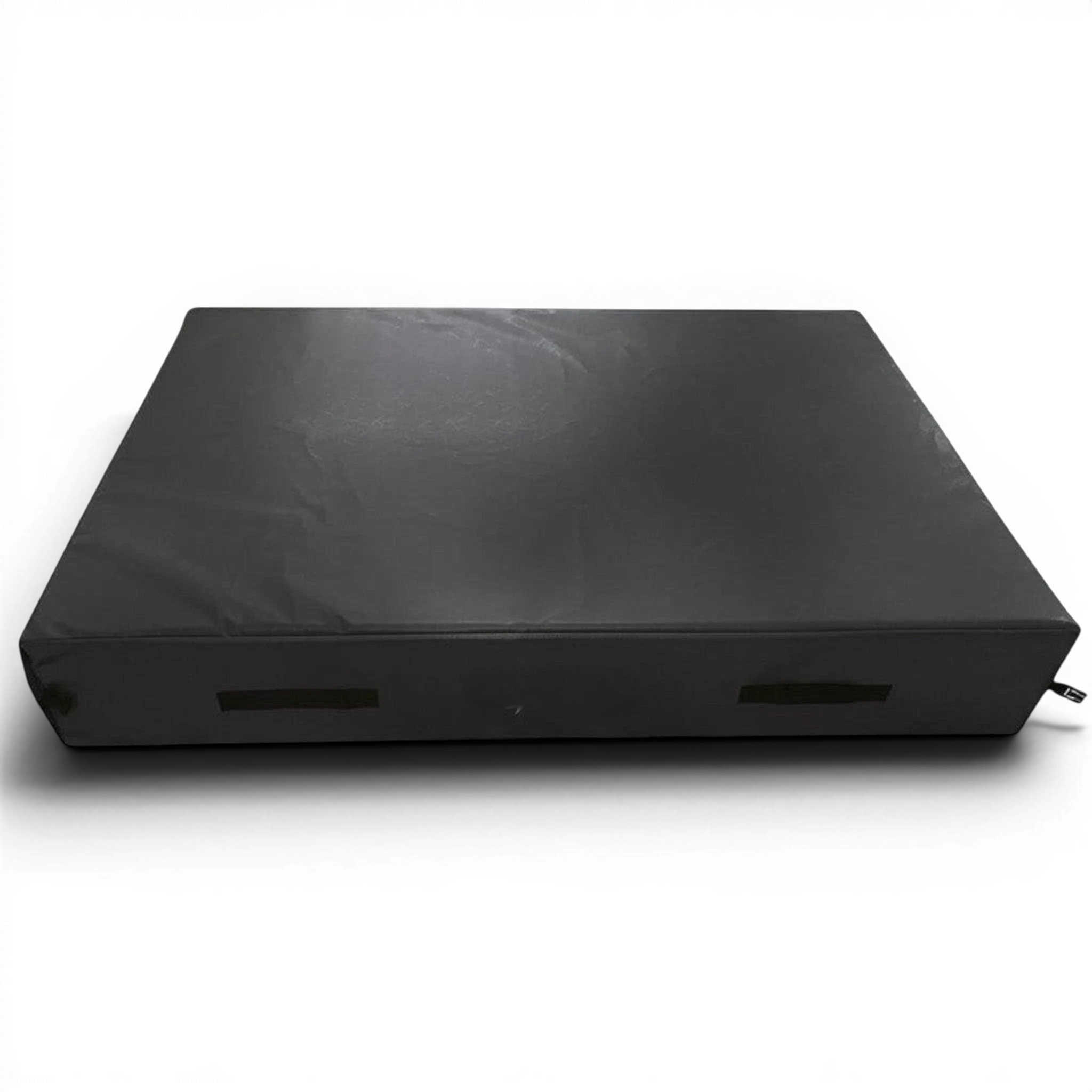 UK Gym Pits black trampoline end safety crash mat with reinforced handles and anti-slip base for gymnastics training