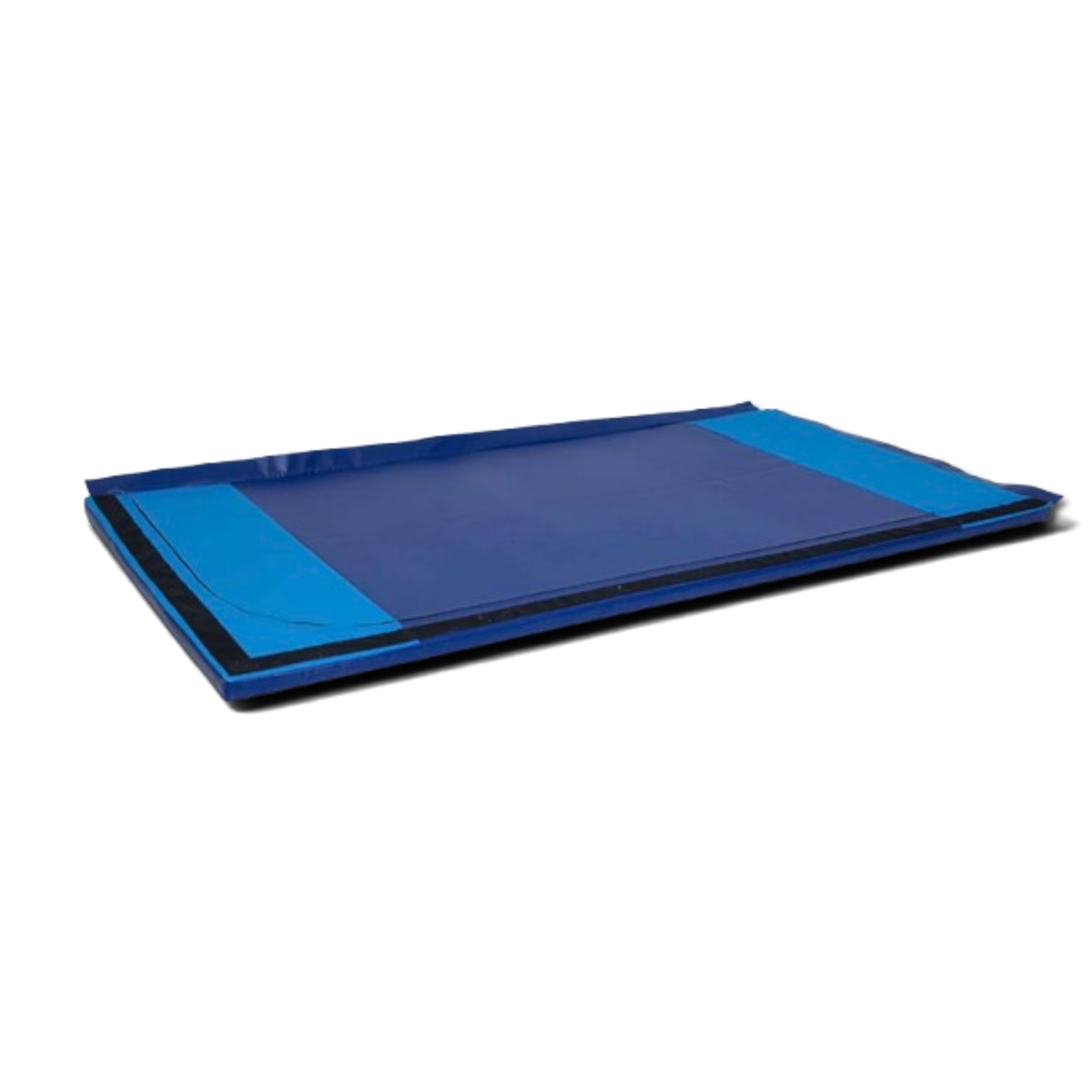 UK Gym Pits blue PVC fitness mat with anti-slip base and Velcro connectors for gymnastics and martial arts training