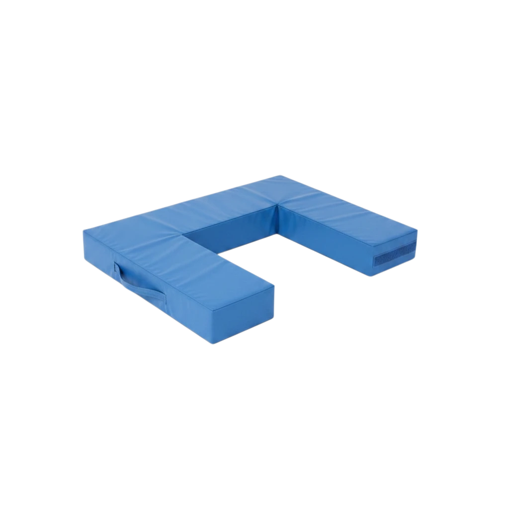 UK Gym Pits blue foam springboard surround with Velcro attachment for gymnastics safety and equipment protection