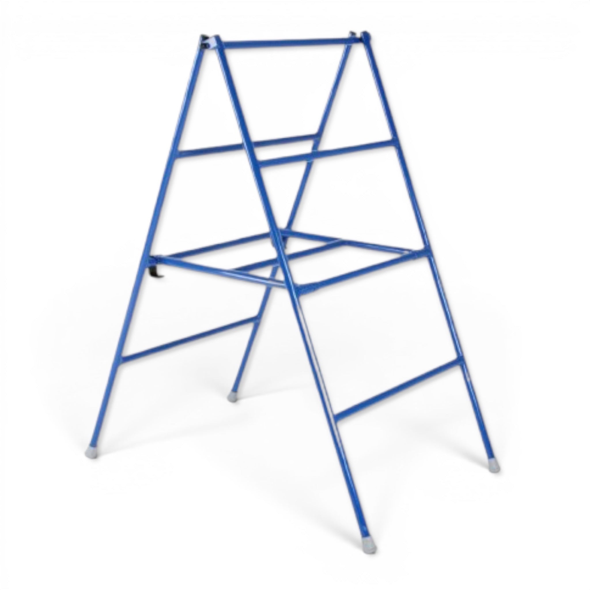 UK Gym Pits blue folding agility trestle made of powder coated tubular steel with anti-slip rubber feet.