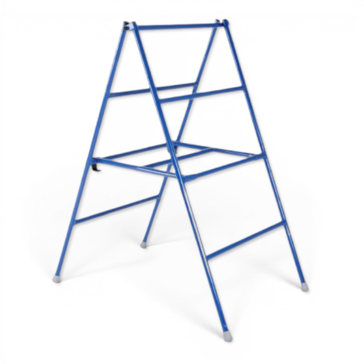 UK Gym Pits blue folding agility trestle made of powder coated tubular steel with anti-slip rubber feet.