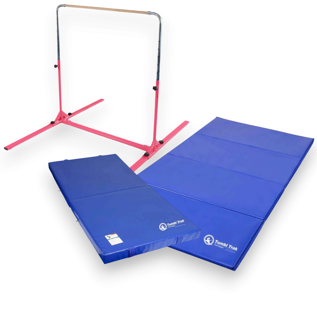 UK Gym Pits blue folding gymnastics tumbling mat made of durable vinyl for home or gym training