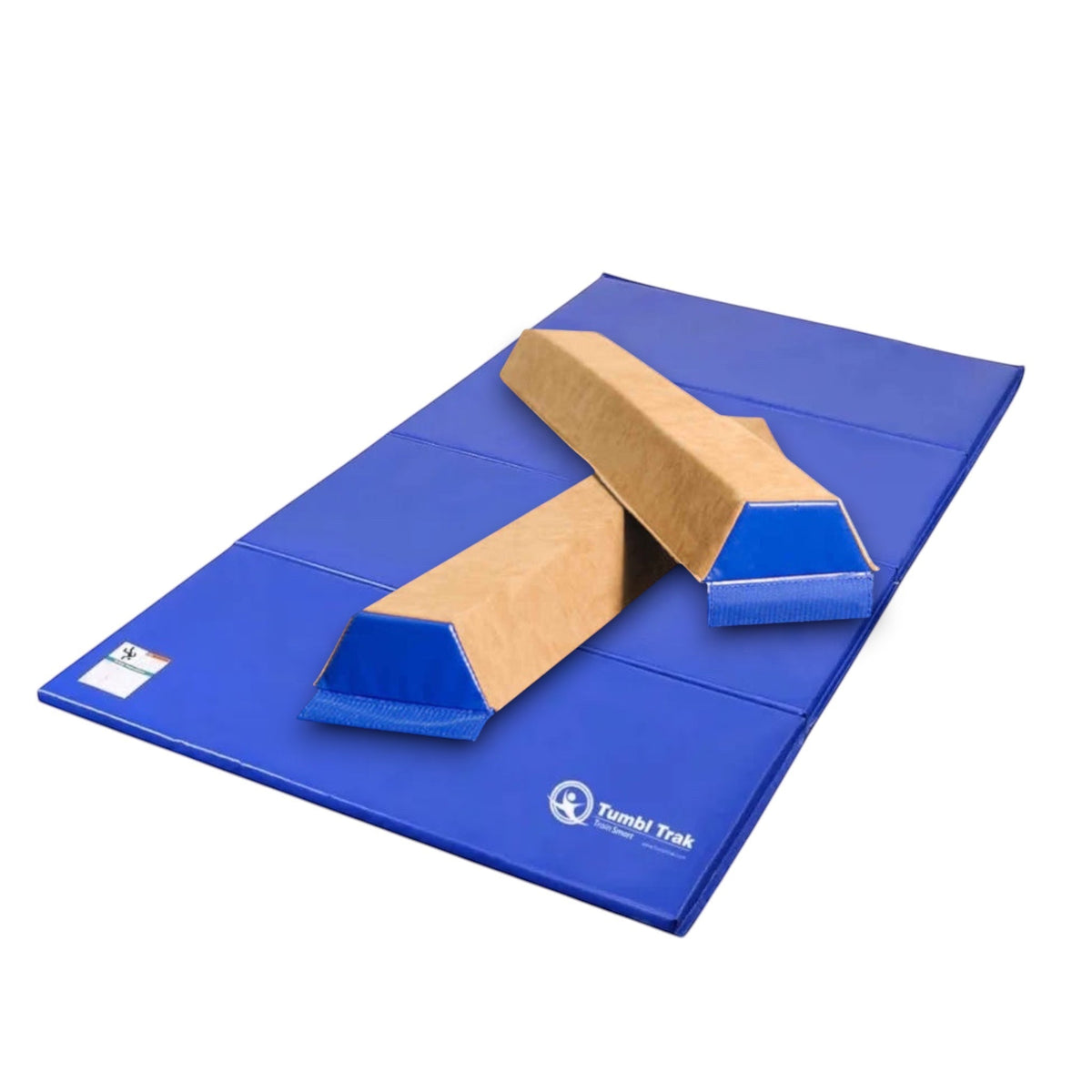 UK Gym Pits blue folding gymnastics tumbling mat made of durable vinyl for home or gym training