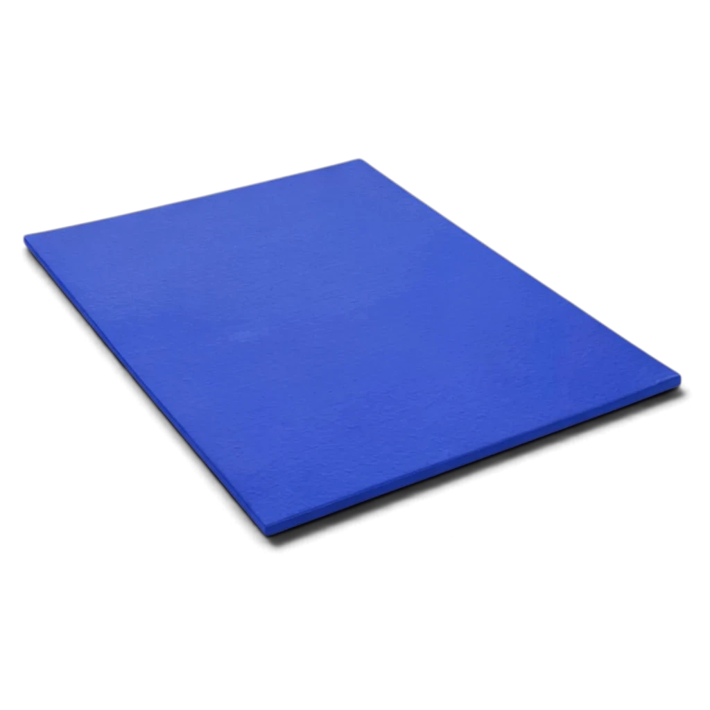 UK Gym Pits blue medium-weight gymnastics mat with durable PVC cover and anti-slip base for schools and clubs.