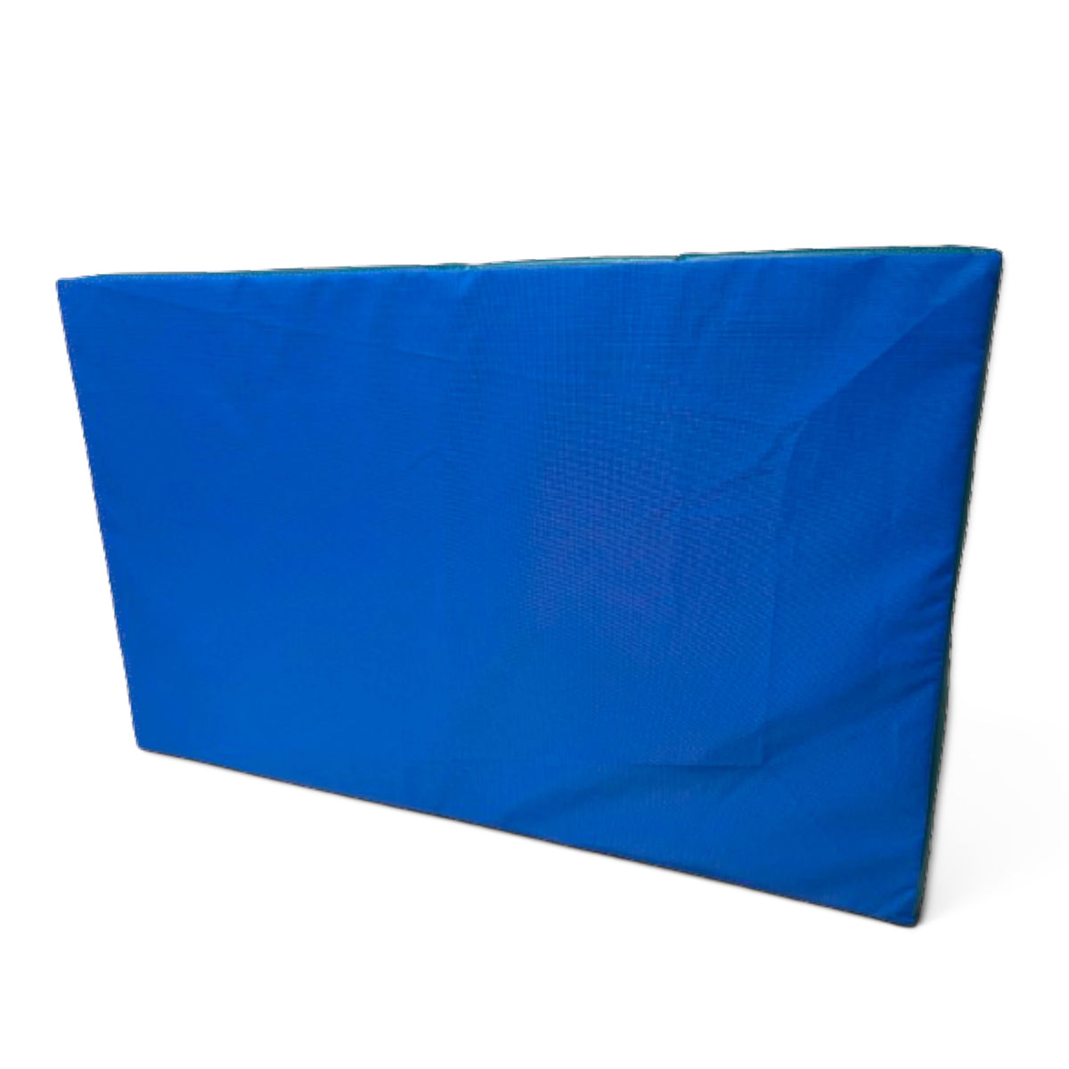 UK Gym Pits blue PVC spotting and coaching block for gymnastics training with a durable foam core and anti-slip base