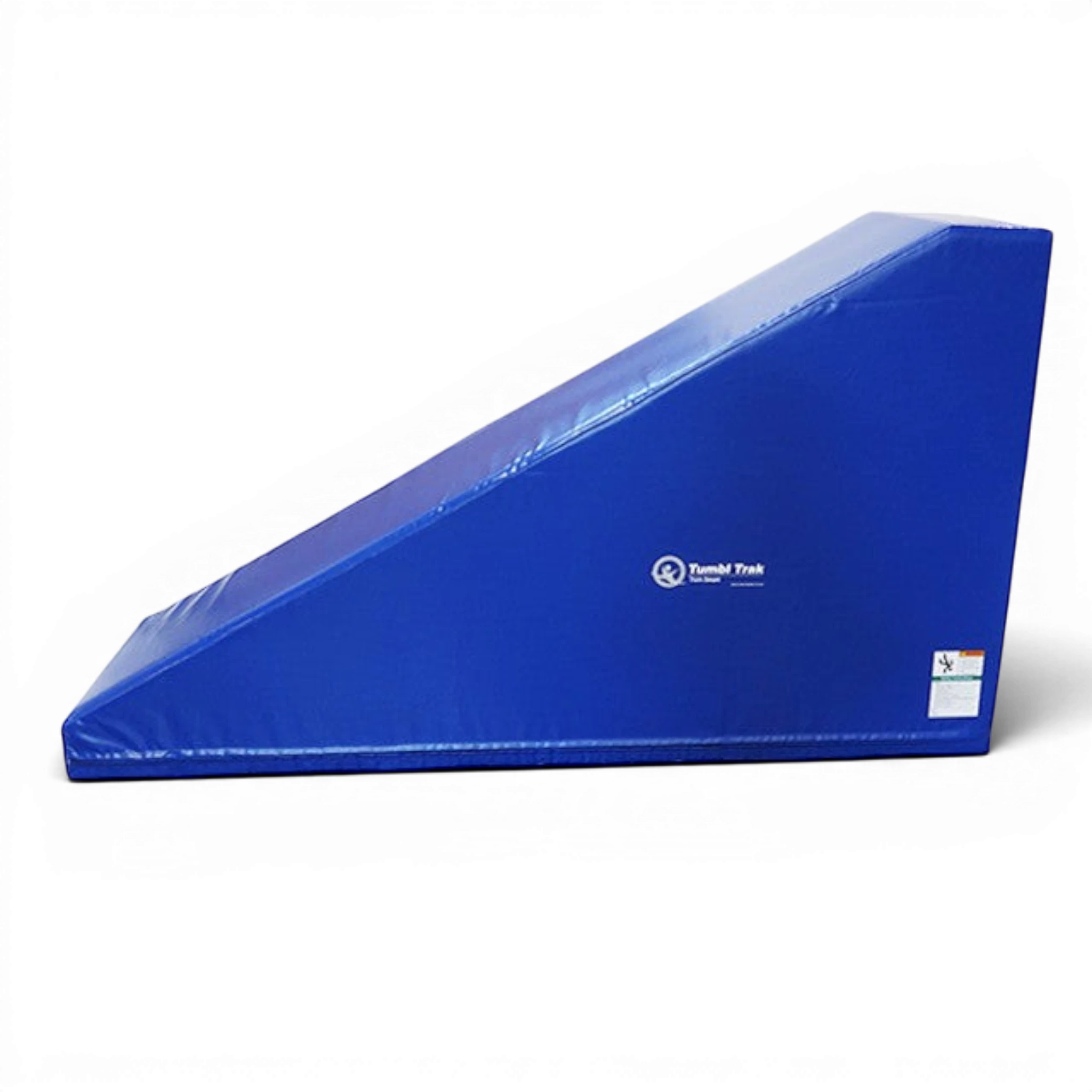 UK Gym Pits blue vinyl gymnastics inclined wedge mat for skill training and spotting