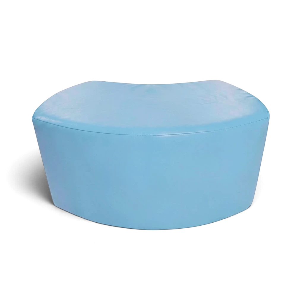 UK Gym Pits light blue modular soft play seating section made from durable PVC foam for children