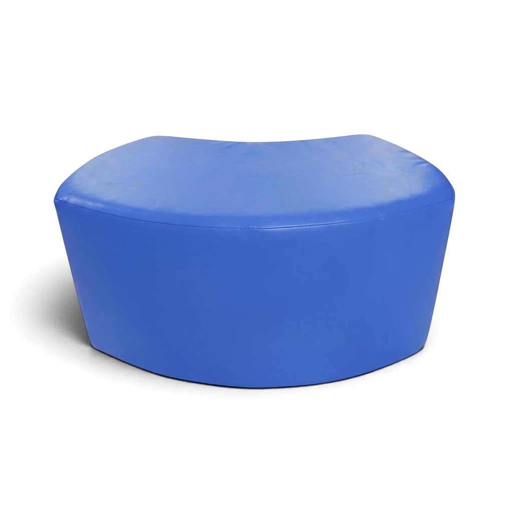 UK Gym Pits blue modular soft play snake seating section made from easy-to-clean PVC foam for children