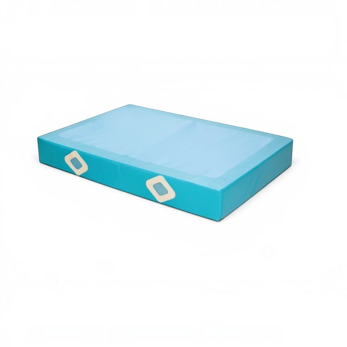 UK Gym Pits blue PVC vinyl parallel bars landing mat with air distribution mesh and reinforced corners