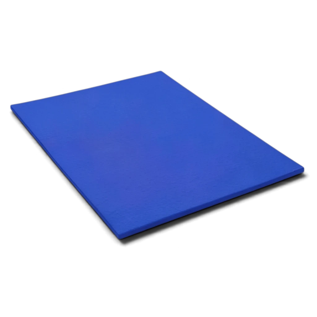 UK Gym Pits blue medium-weight stretch mat with chipfoam core and durable PVC cover for fitness and gymnastics.
