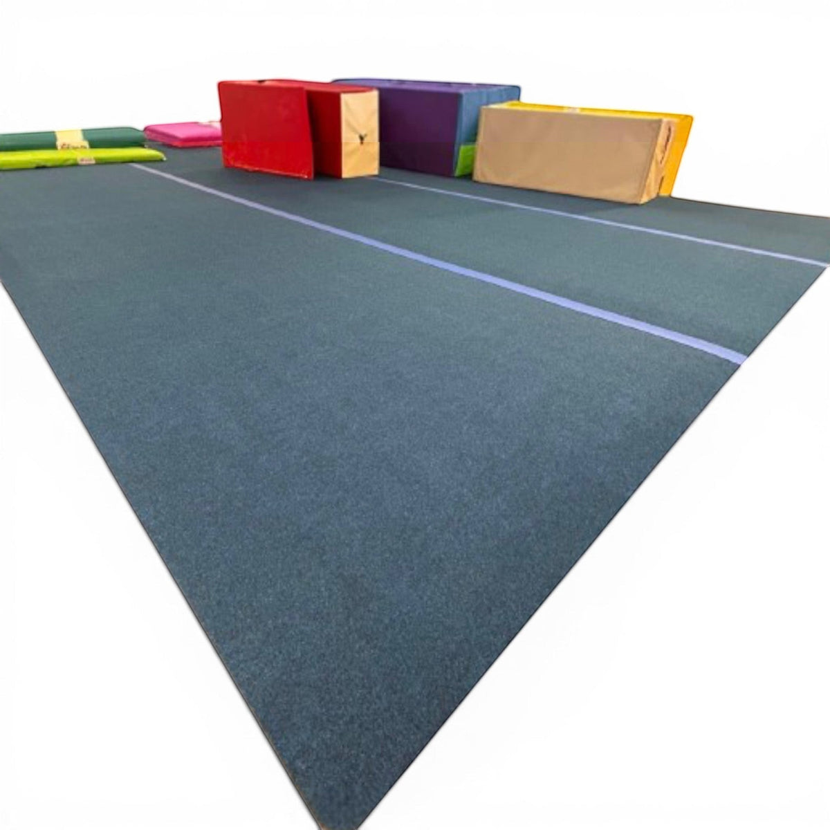 UK Gym Pits non-flexi charcoal carpet mat roll for gymnastics and cheerleading with foam backing
