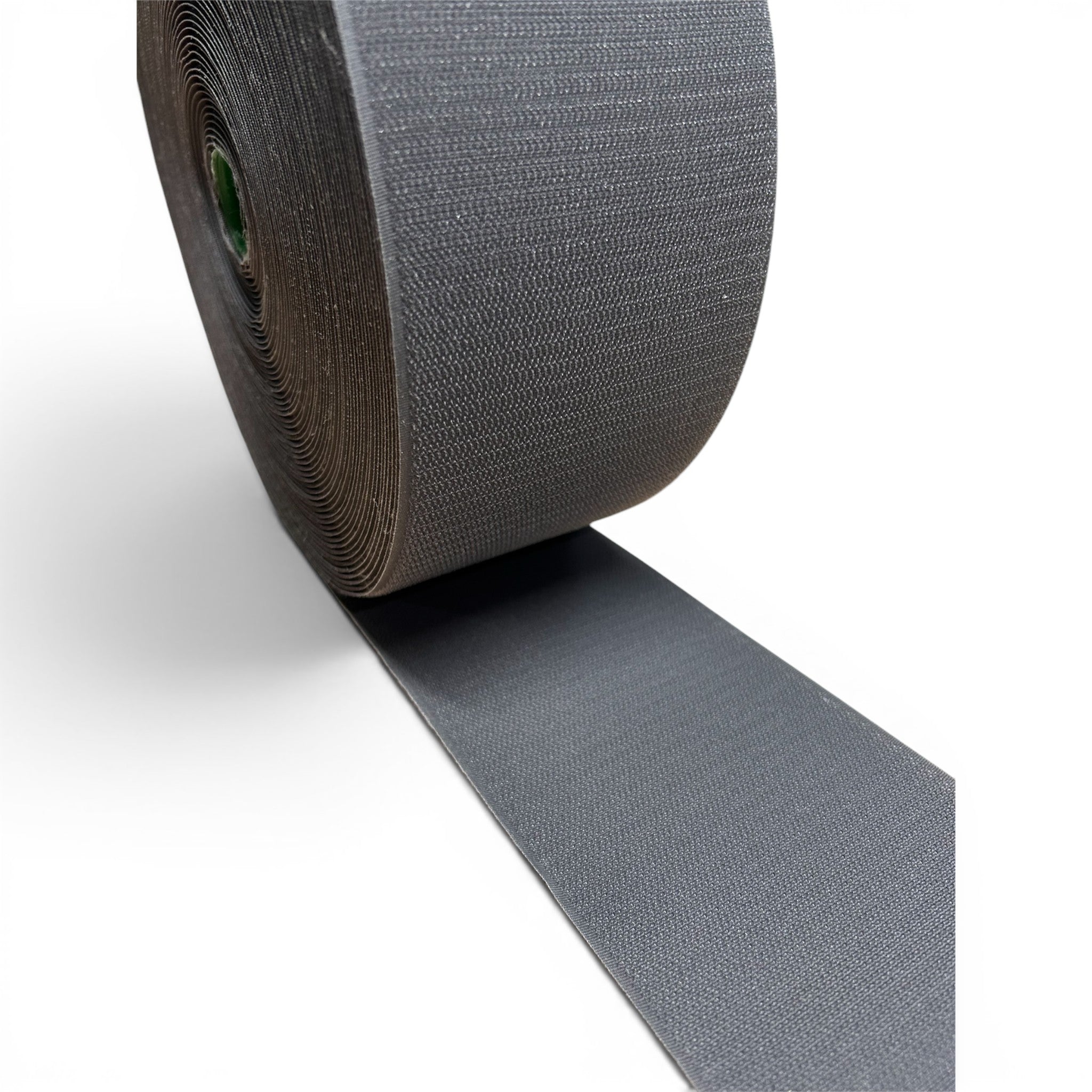 UK Gym Pits charcoal hook roll for joining carpet mat rolls, 10cm wide velcro strip for seamless gym mat connections.