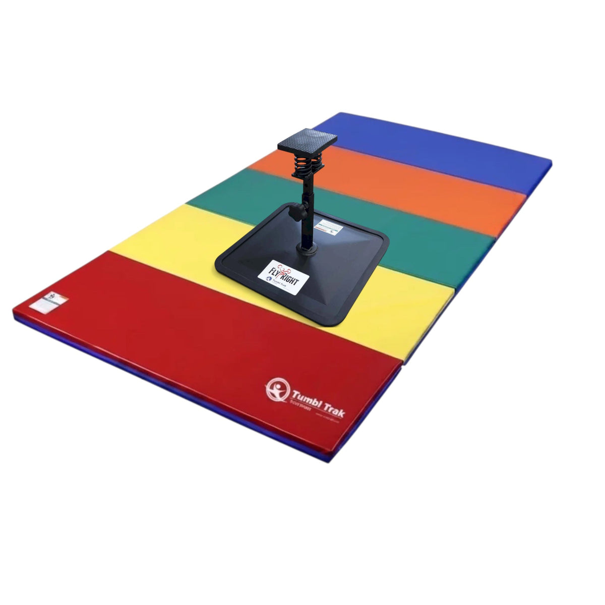 UK Gym Pits multi-coloured folding tumbling mat made of durable vinyl for cheerleading and gymnastics training