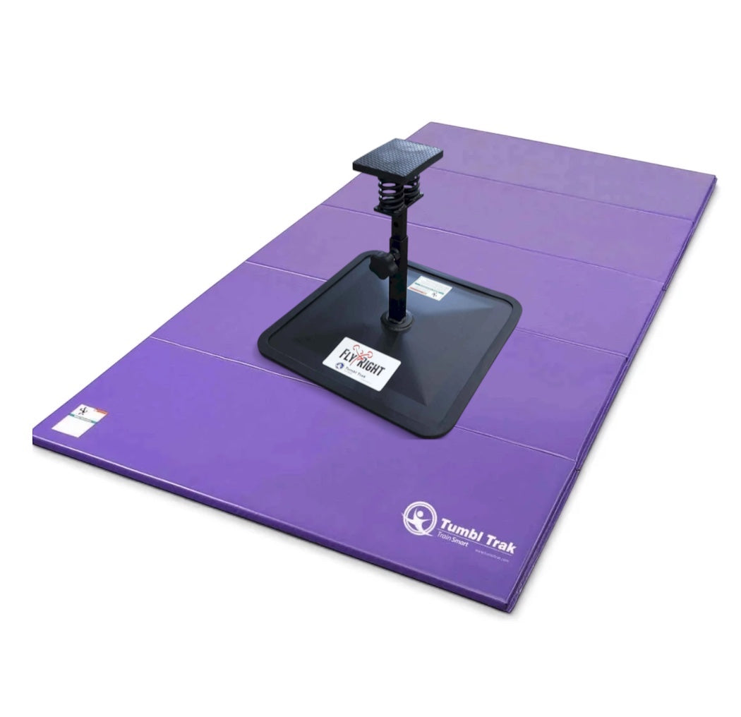 UK Gym Pits purple folding panel tumbling mat for cheerleading and gymnastics training