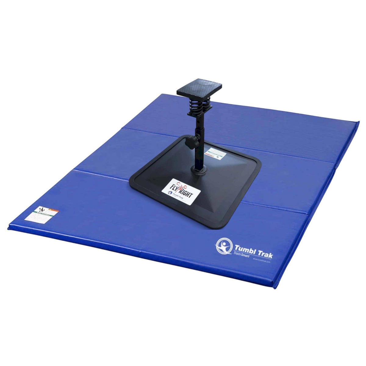 UK Gym Pits blue folding tumbling mat made of durable vinyl for cheerleading and gymnastics training