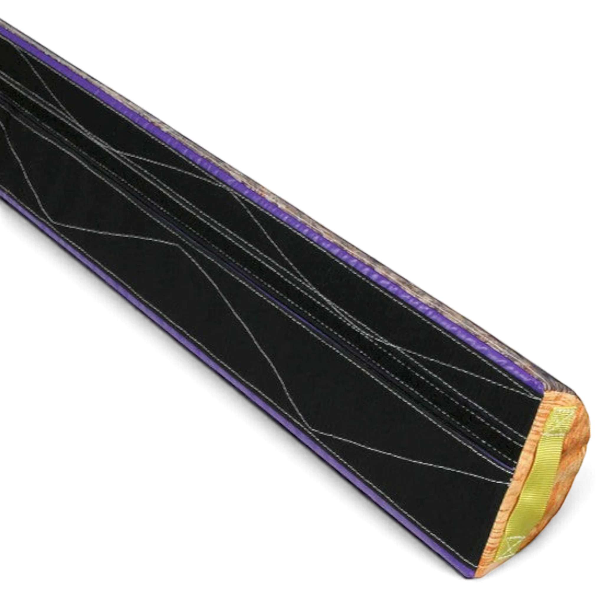UK Gym Pits firm foam half round training tool with black vinyl surface and purple and orange accents