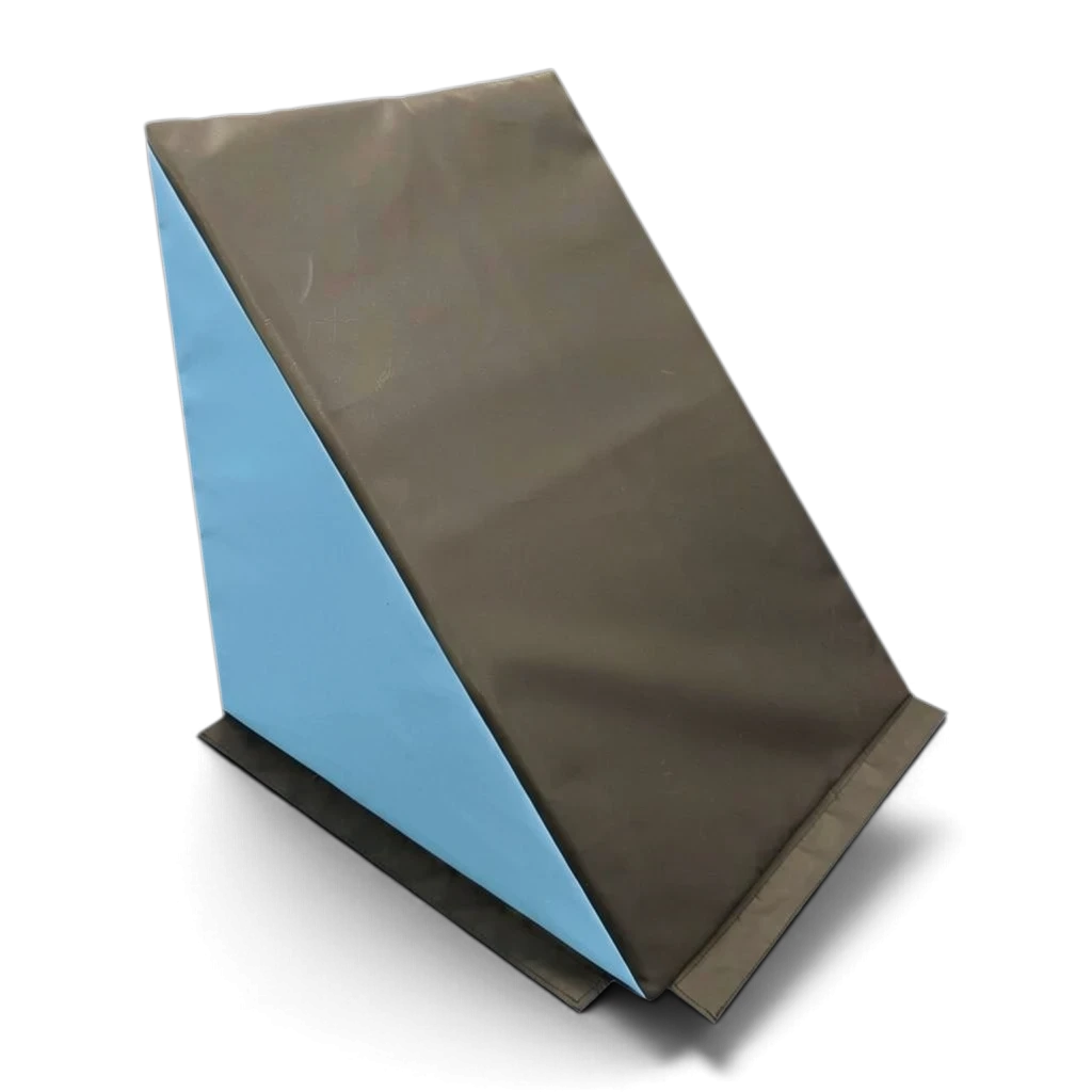 UK Gym Pits black and blue wedge-shaped foam ninja step for parkour and obstacle course training