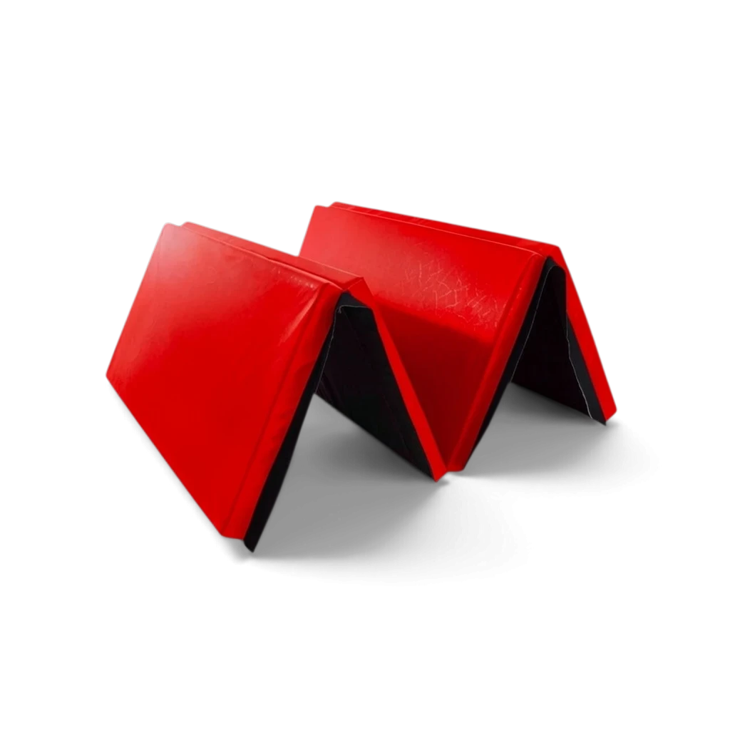 UK Gym Pits red foldable gymnastics mat made of durable PVC foam for home or club exercise and soft play