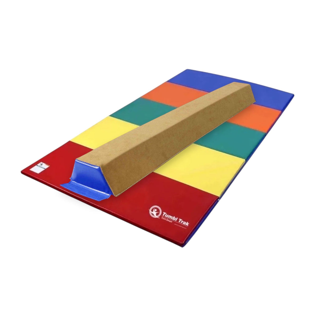 UK Gym Pits multi-coloured folding gymnastics tumbling mat made of durable vinyl for home or gym training.