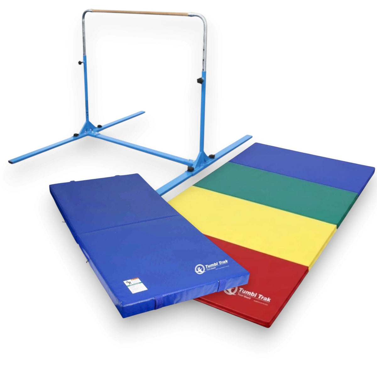 UK Gym Pits multi-coloured folding gymnastics tumbling mat with durable vinyl panels for home or gym training