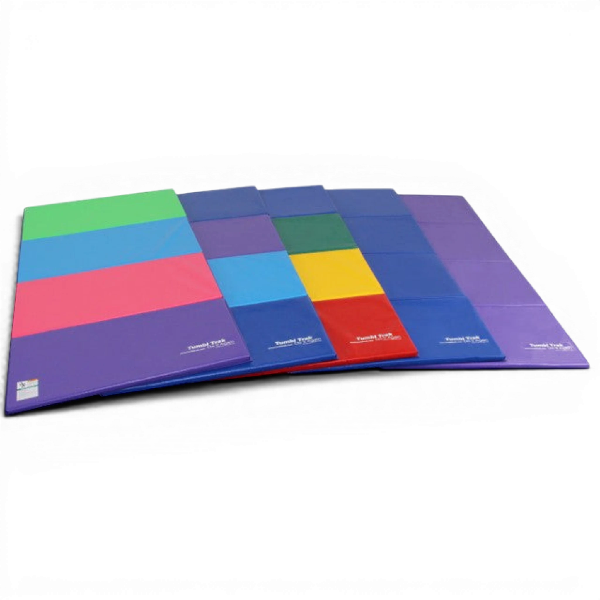 UK Gym Pits multi-coloured folding tumbling mats for gymnastics and exercise training