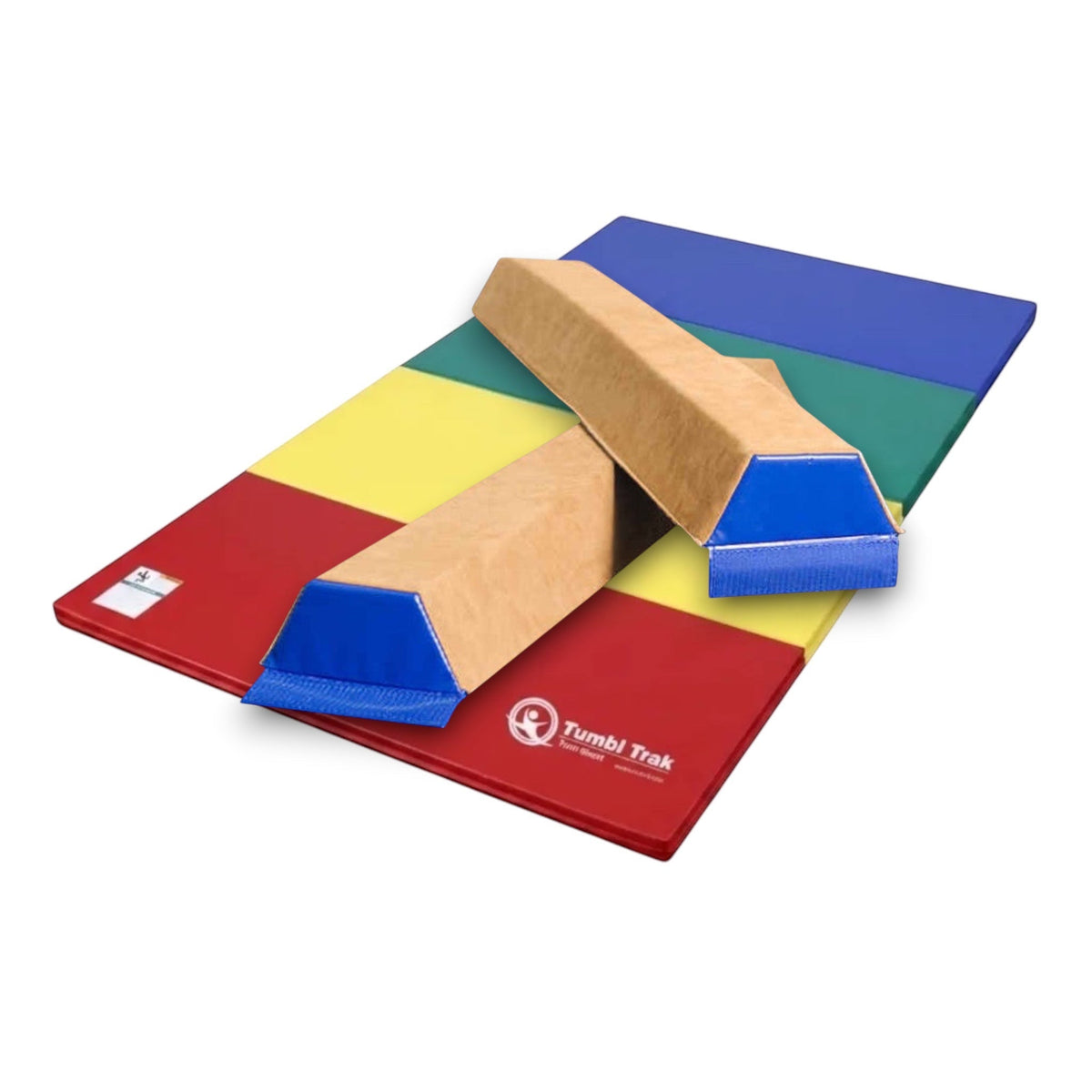 UK Gym Pits multi-coloured folding tumbling mat for gymnastics practice with durable vinyl surface