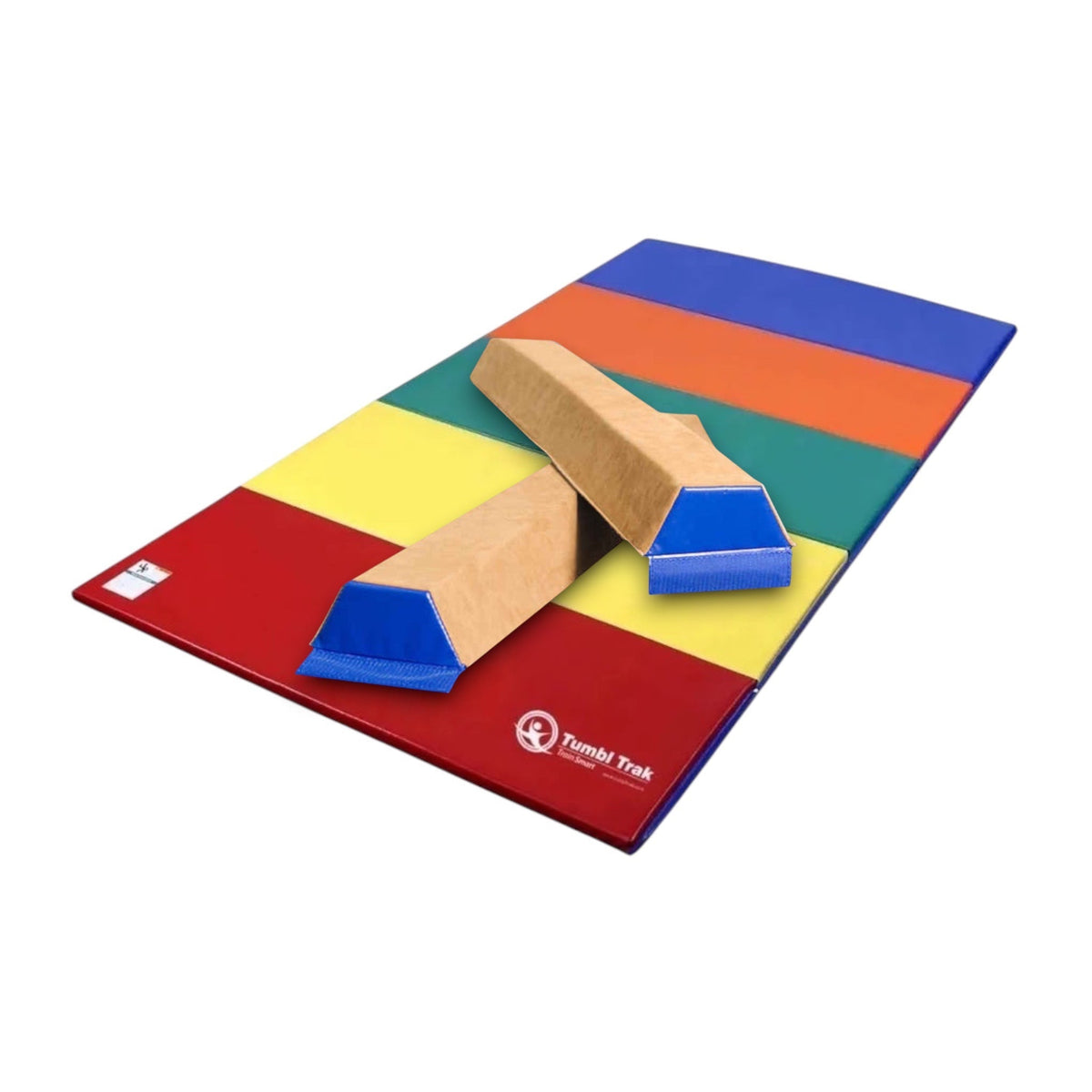 UK Gym Pits multi-coloured folding vinyl tumbling mat for gymnastics and exercise training
