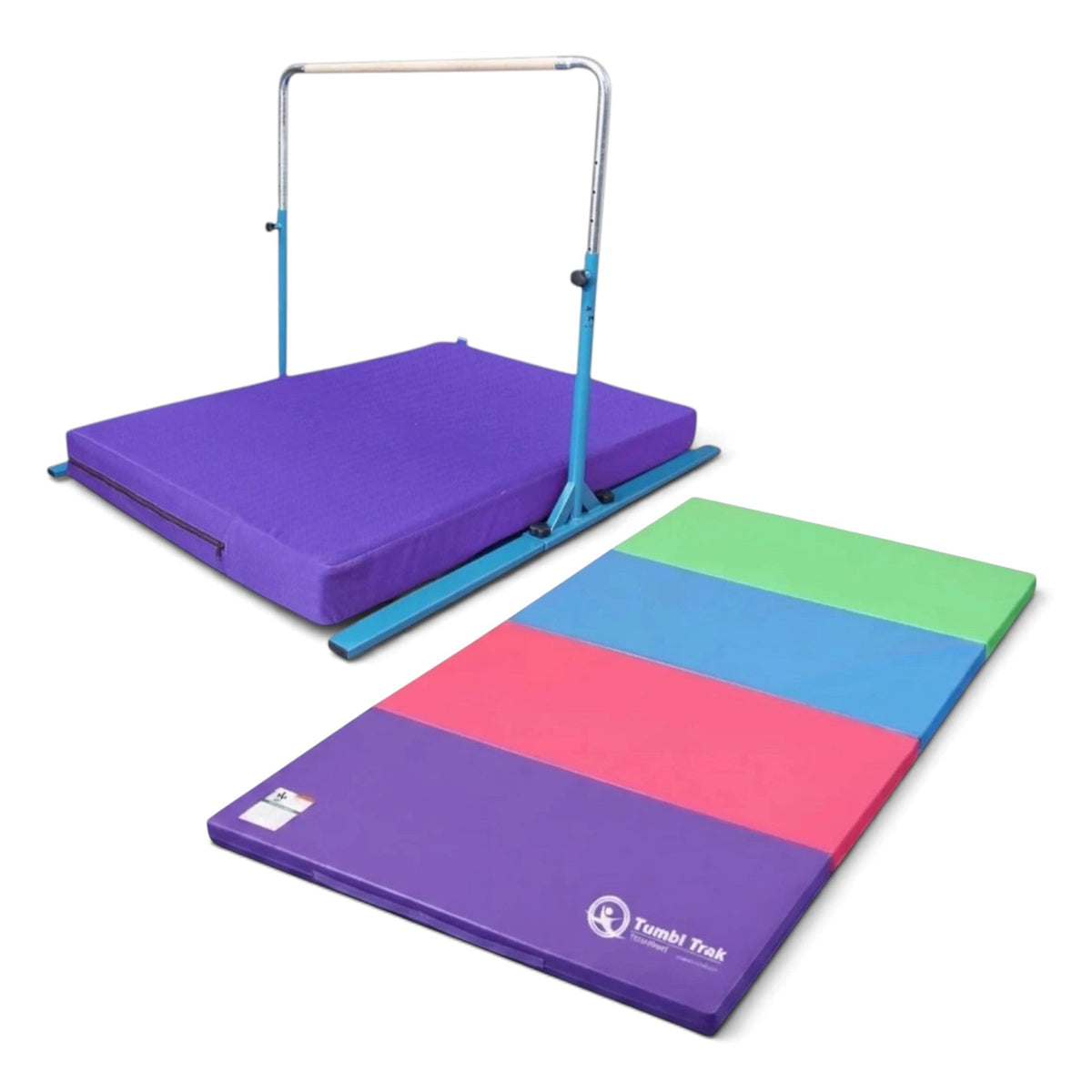 UK Gym Pits multi-coloured folding tumbling mat for gymnastics and exercise training