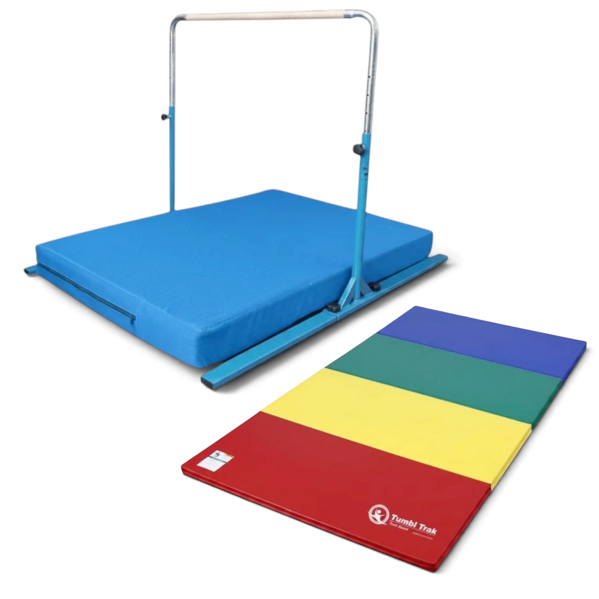 UK Gym Pits multi-coloured folding tumbling mat for gymnastics and exercise with durable vinyl surface