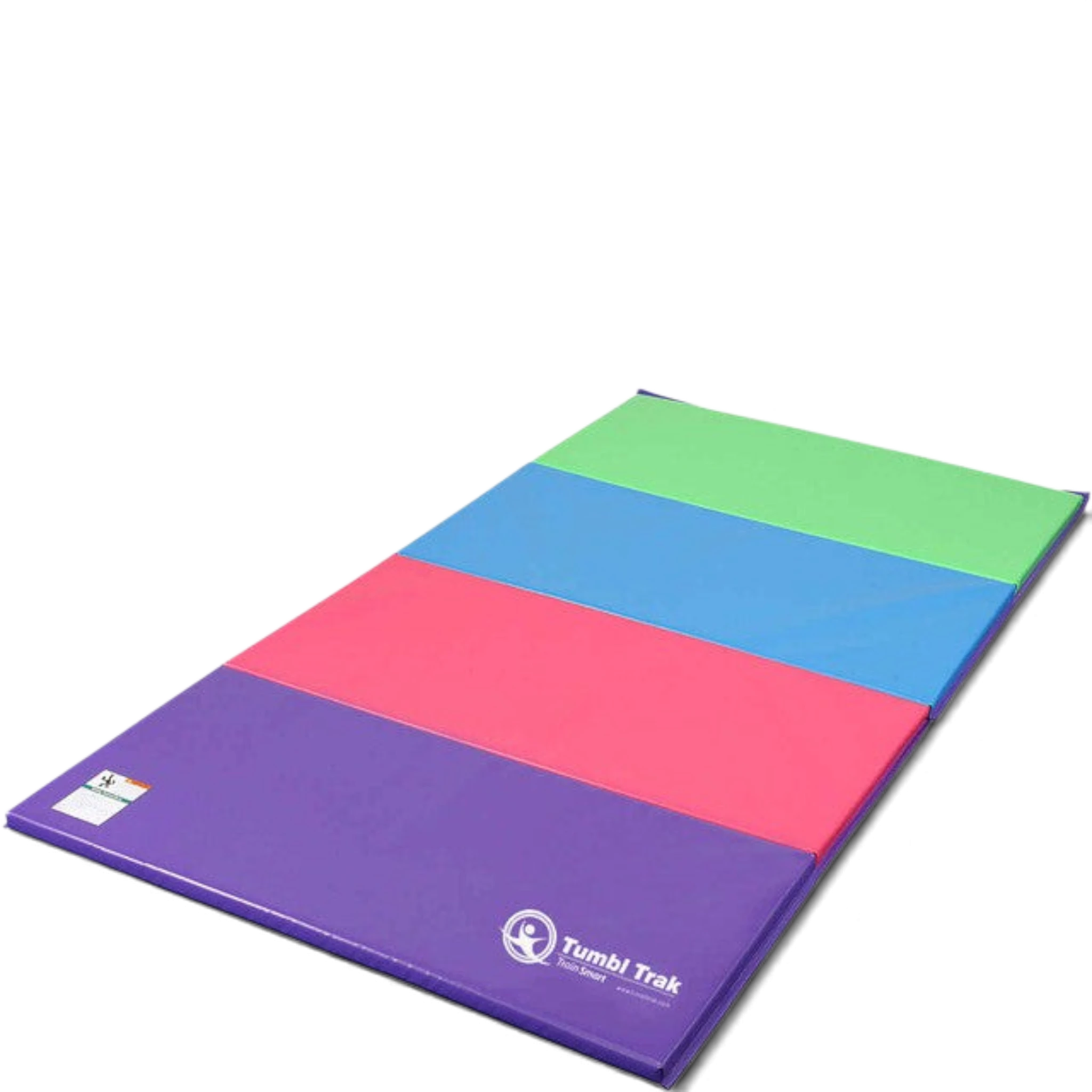 UK Gym Pits multi-coloured folding panel tumbling mat for gymnastics and exercise with durable vinyl surface