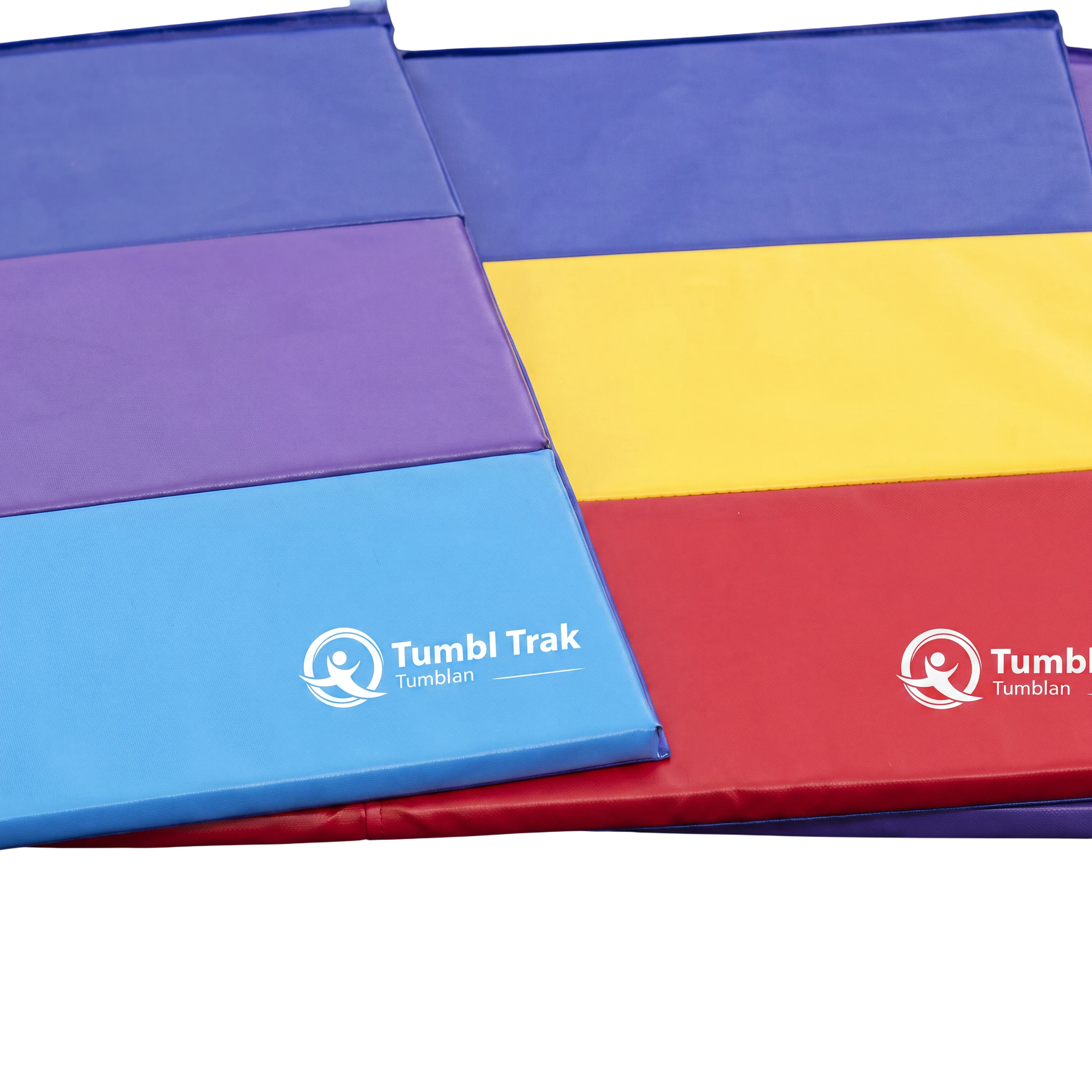 UK Gym Pits multi-coloured folding tumbling mats with durable vinyl surface for gymnastics and exercise training