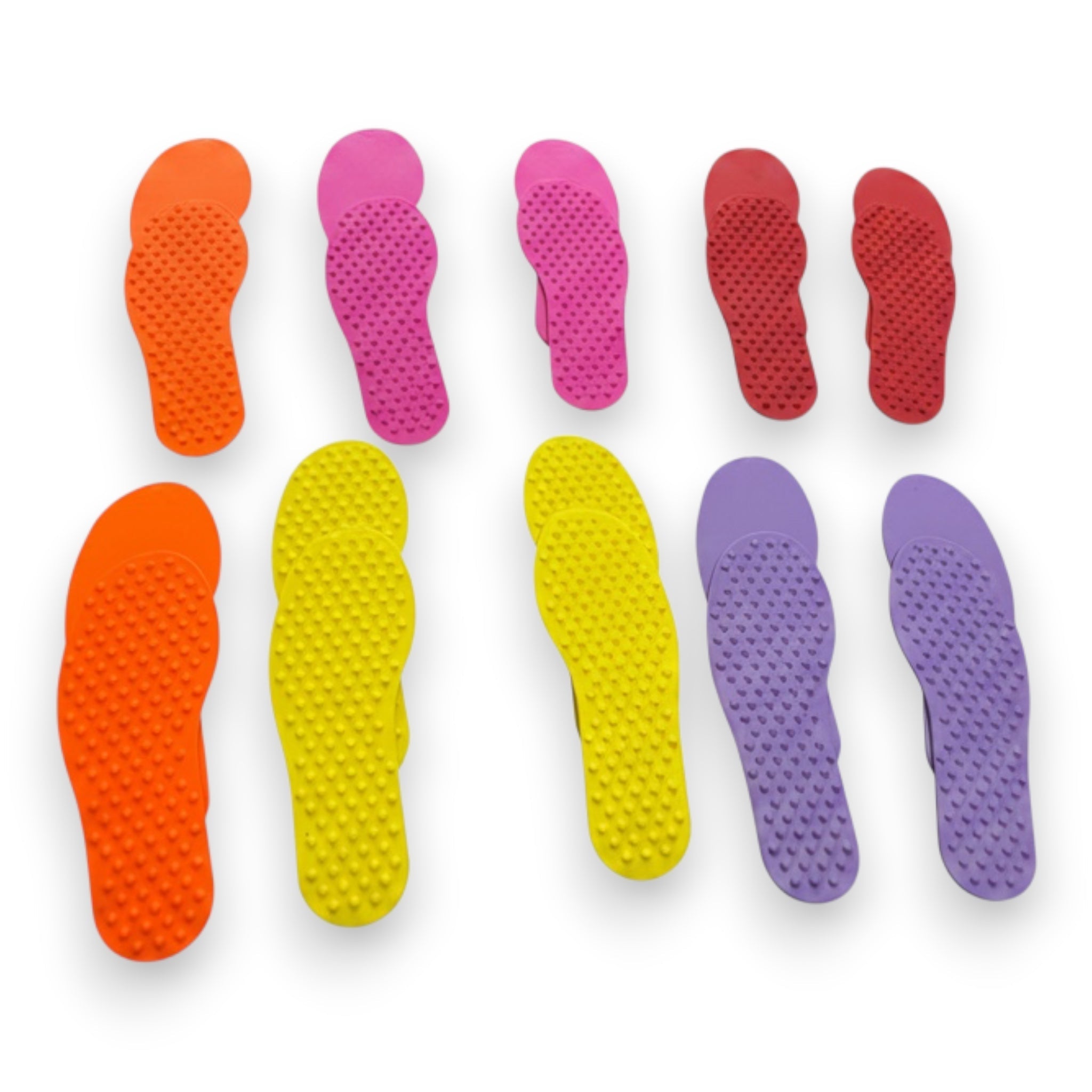 UK Gym Pits colourful non-slip TPR foot placement markers with dimpled texture for sports and preschool activities