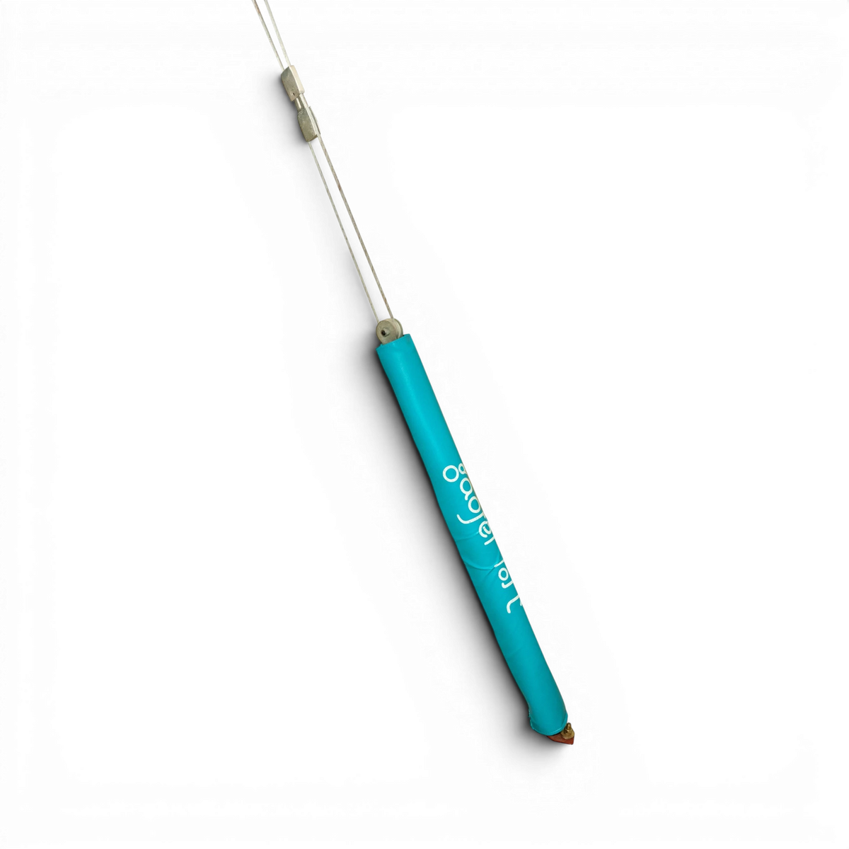 UK Gym Pits Gaofei branded blue protective padding for gymnastics asymmetric bar cables against a black background