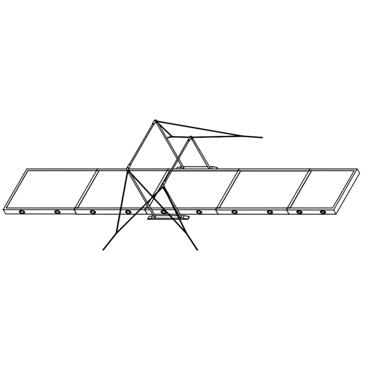 UK Gym Pits Gaofei FIG approved asymmetric bars with a full set of professional landing mats in a technical line drawing.