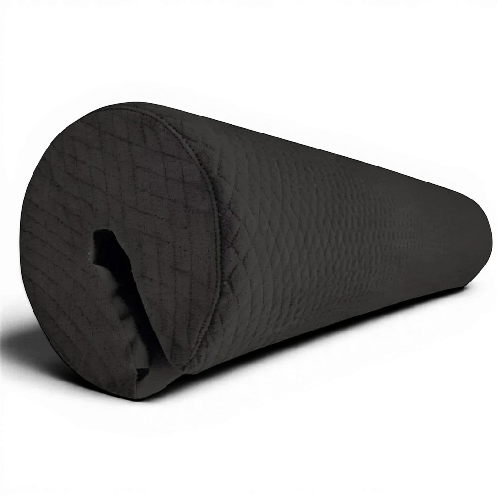 UK Gym Pits Gaofei black quilted foam bar safety pad for gymnastics equipment with a soft jersey fabric cover.