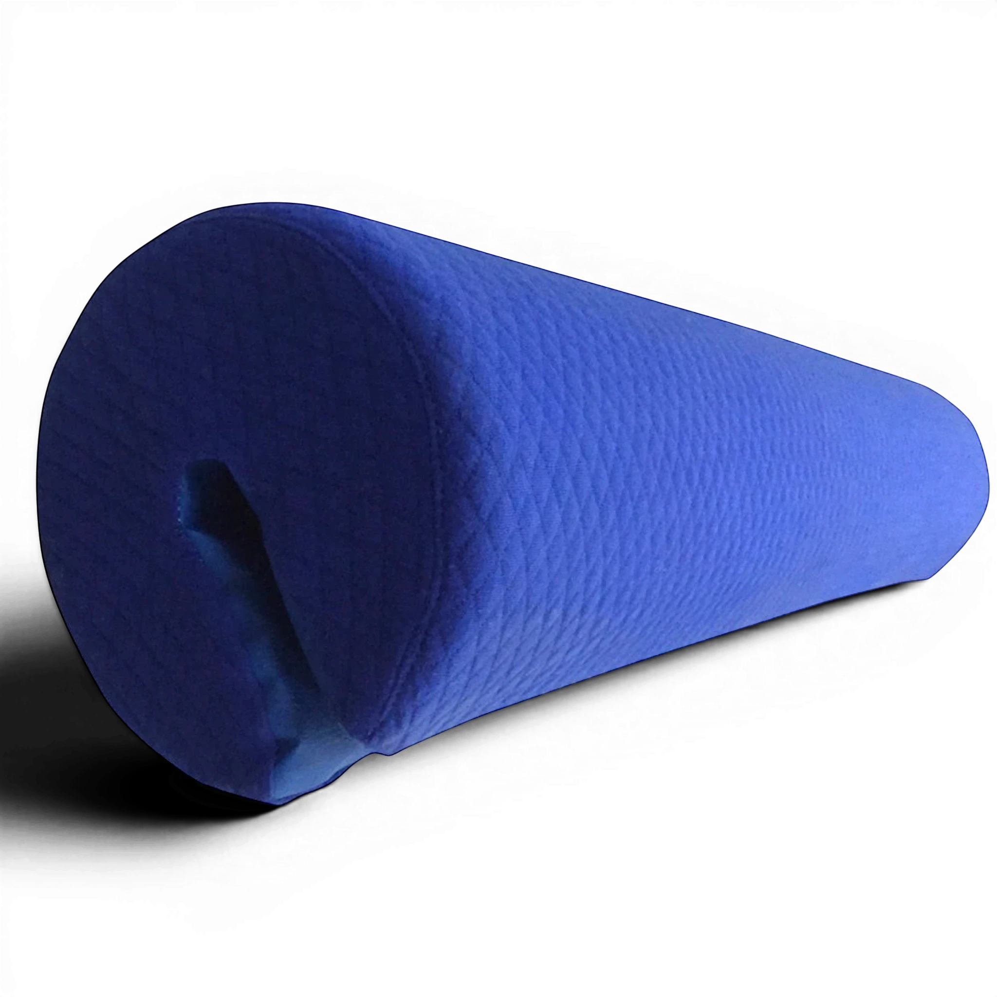 UK Gym Pits Gaofei blue foam gymnastics bar safety pad with a textured jersey fabric cover for shock absorption.