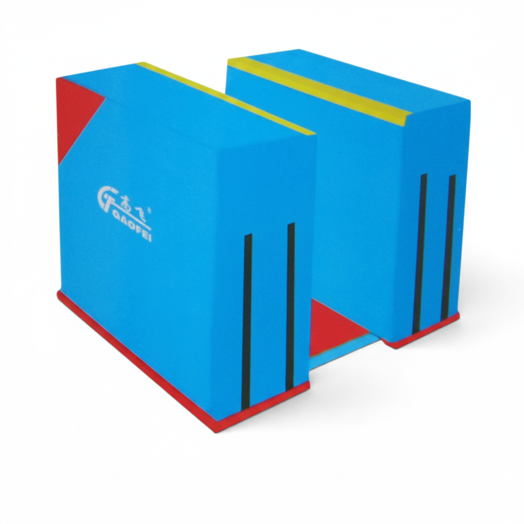 UK Gym Pits Gaofei blue and red high density foam parallel bars training blocks for safe gymnastics practice