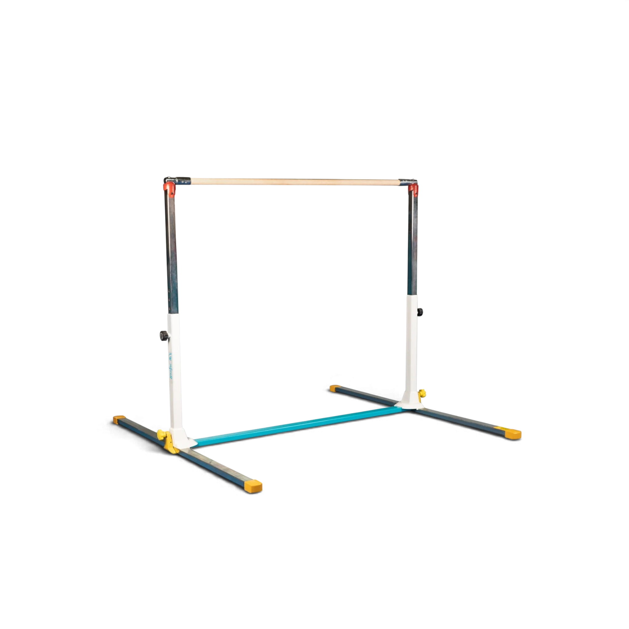 UK Gym Pits Gaofei adjustable mini high bar for gymnastics training with a steel frame and wooden rail